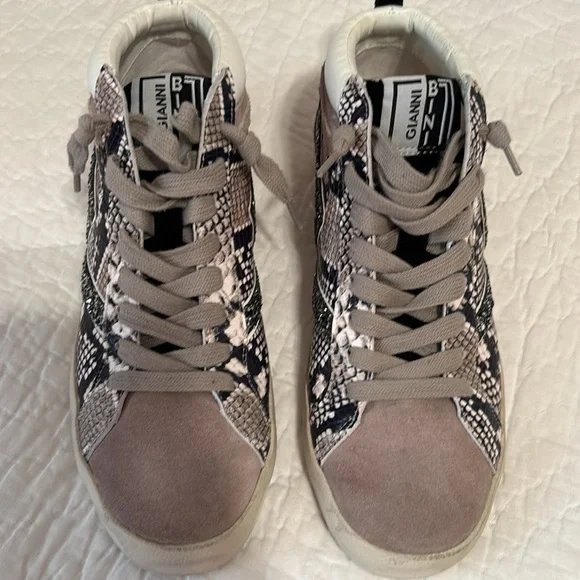 Gianni Bini White High-Top Sneakers - Picture 1 of 8